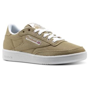 Adidasy Damskie Reebok Club C 85 Metallic Mesh Beżowe/Białe PL 28ZOSCE